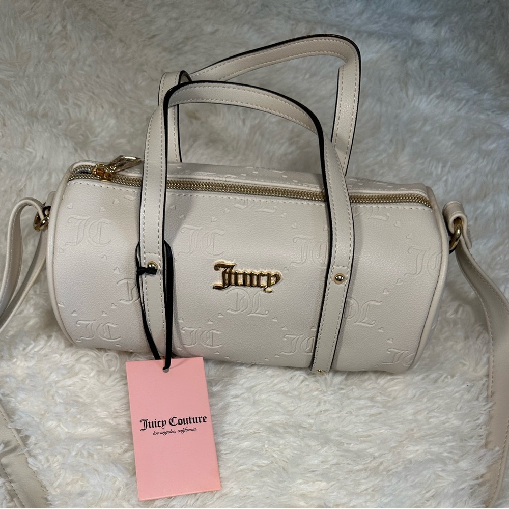 Juicy Couture Cream Crossbody Barrel Bag